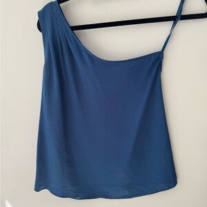 Elegant Blue One-Shoulder Top